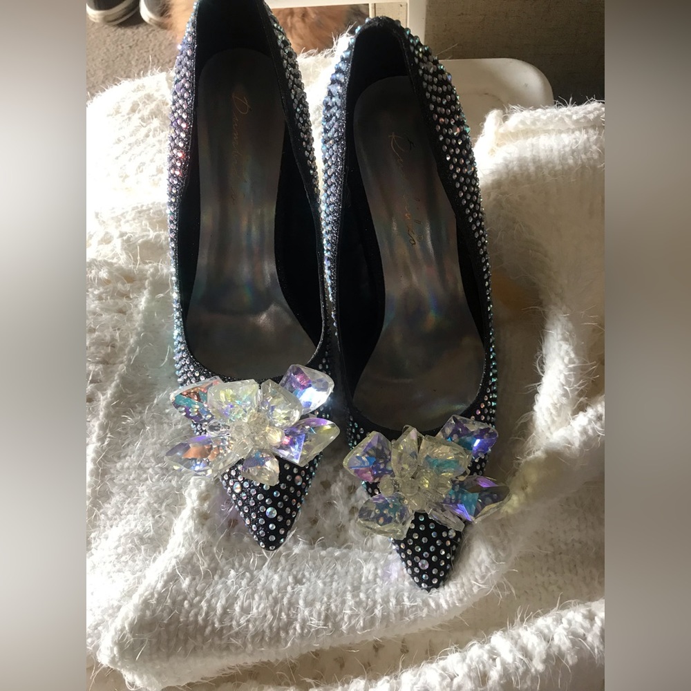 Crystal embellished heels